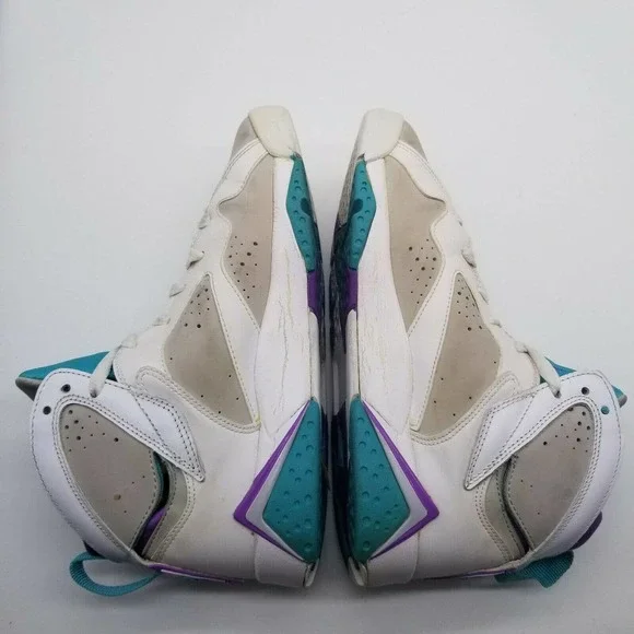Air Jordan Retro 7 /442960-001 White Purple Teal Athletic Sneakers Size 7Y - Picture 4 of 10